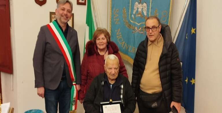 SAN NICANDRO GARGANICO, AUGURI A VINCENZO CRUCIANO PER I SUOI 100 ANNI