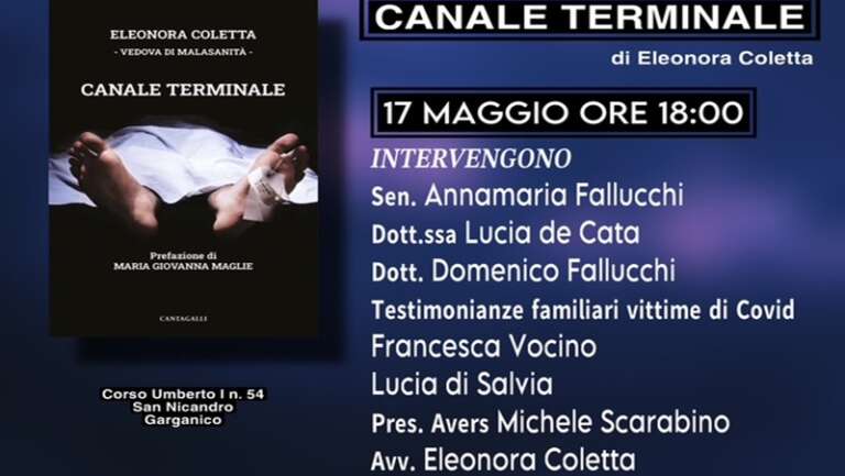“CANALE TERMINALE”: A SAN NICANDRO GARGANICO LA PRESENTAZIONE DEL LIBRO DENUNCIA DI ELEONORA COLETTA