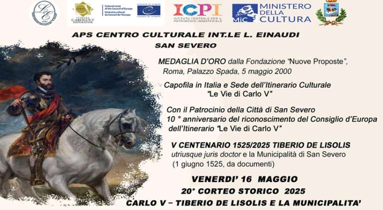 SAN SEVERO, GIUNGE ALLA XX EDIZIONE IL CORTEO STORICO CARLO V