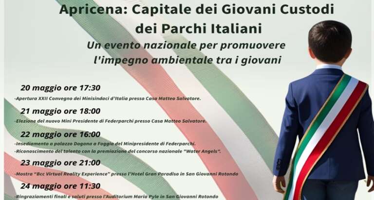 AD APRICENA IL 22° CONVEGNO DEI MINI SINDACI E MINI PRESIDENTI DEI PARCHI D’ITALIA