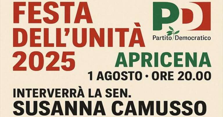 LA SENATRICE SUSANNA CAMUSSO ALLA FESTA DELL’UNITA’ DI APRICENA