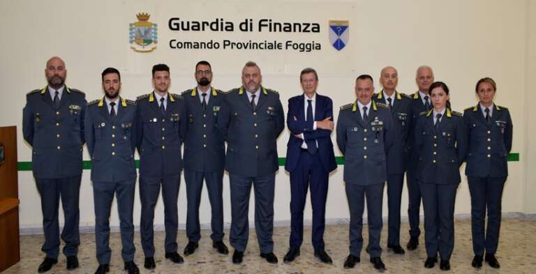IL PREFETTO DI FOGGIA PAOLO GIOVANNI GRIECO IN VISITA AL COMANDO PROVINCIALE DELLA GUARDIA DI FINANZA DI FOGGIA
