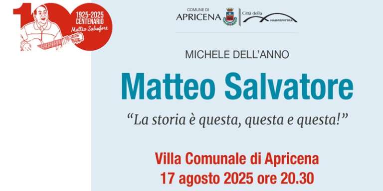 APRICENA, PRESENTAZIONE DEL VOLUME SU MATTEO SALVATORE DI MICHELE DELL’ANNO