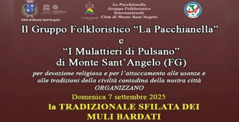 MONTE SANT’ANGELO, LA TRADIZIONALE SFILATA DEI MULI BARDATI