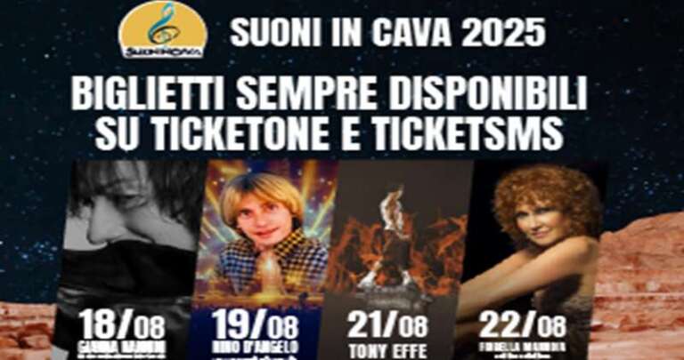 SUONINCAVA 2025: GRANDI NOMI DELLA MJUSICA ITALIANA NELLA CAVA DELL’ERBA DI APRICENA