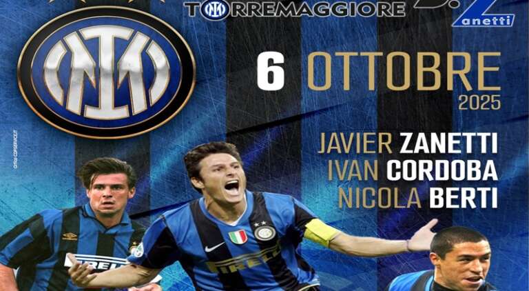 JAVIER ZANETTI OSPITE D’ONORE ALL’INTER CLUB DI TORREMAGGIORE CON IVAN CORDOBA E NICOLA BERTI