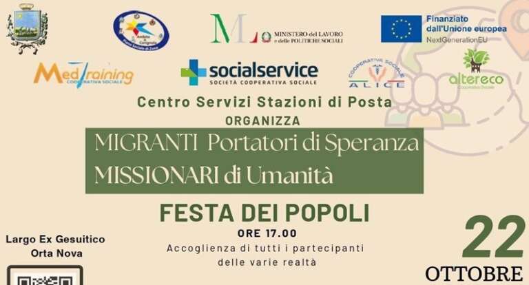ORTA NOVA CELEBRA LA “FESTA DEI POPOLI” TRA GIOCHI, RIFLESSIONI, INCONTRI