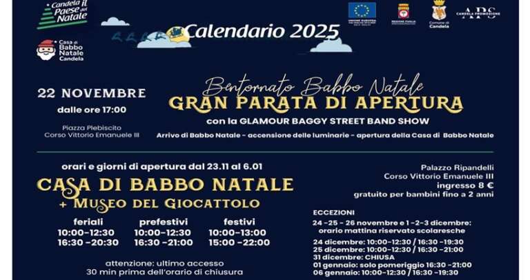 IL PROGRAMMA DI CANDELA, IL PAESE DEL NATALE 2025