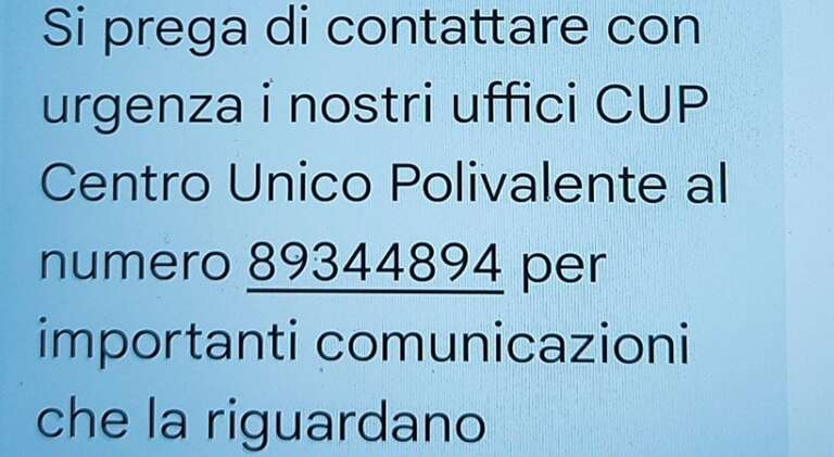 SAN NICANDRO, TRUFFE TELEFONICHE: ATTENZIONE AI MESSAGGI CHE SEMBRANO INVIATI DEL CUP DELL’ASL